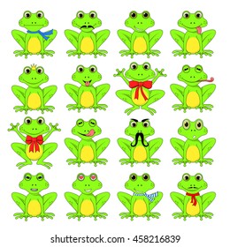 frogs set on white background in vector EPS 10.