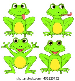 Frogs Set On White Background Vector Stock Vector (Royalty Free ...