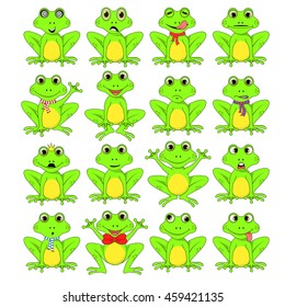 frogs set on white background in vector EPS 10.