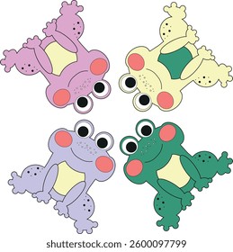 The frogs are smailing together 