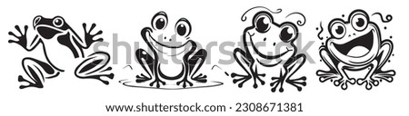 Frogs vector illustration silhouette shapes