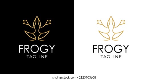 Frogy Amphibi Logo Monoline Style