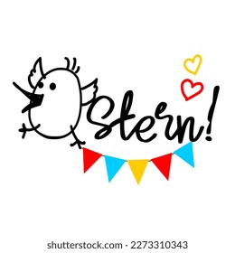 Frohe Ostern, texto alemán Feliz Pascua - logo, tarjeta de saludo o banner web. 