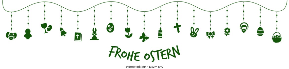 Frohe Ostern Happy Easter Elemente hanging