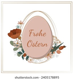 Frohe Ostern. Feliz Pascua. Tarjeta de época. Banner web