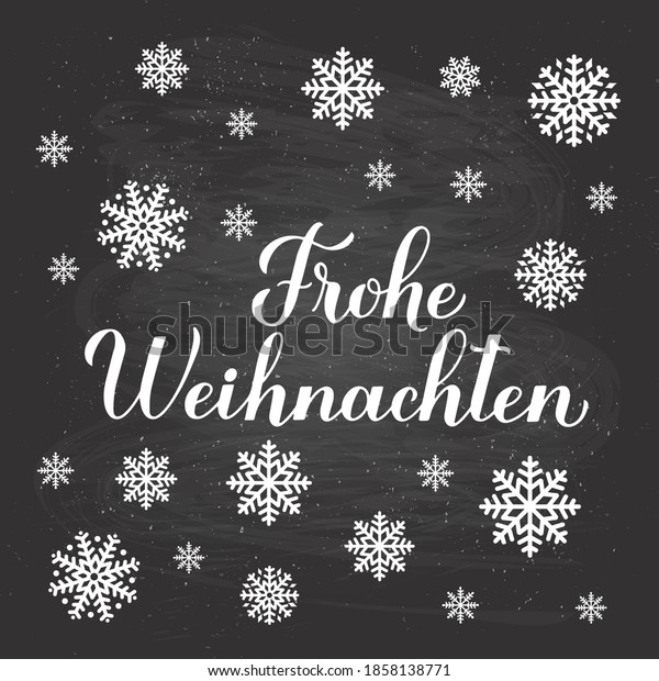 Frohe Weihnachten Calligraphy Hand Lettering On Stock Vector (Royalty ...