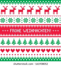 Frohe Weihnachten card - scandynavian christmas pattern