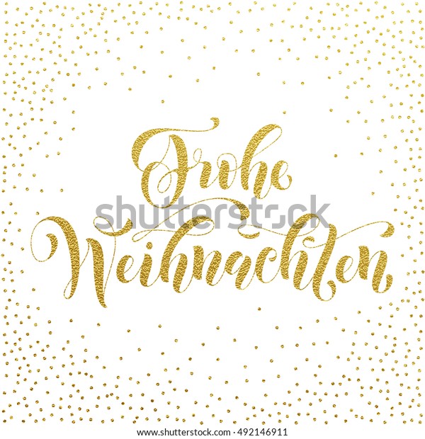 Frohe Weihnachten Gold Glitter Modern Lettering Stock Vector Royalty Free