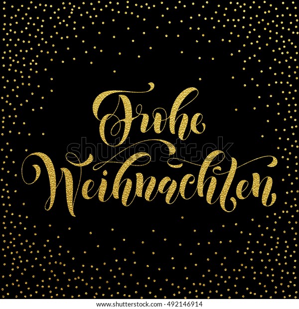 Frohe Weihnachten Gold Glitter Modern Lettering Stock Vektorgrafik Lizenzfrei