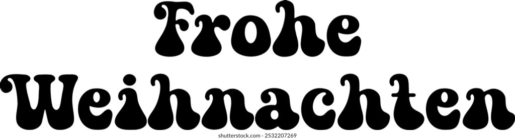 Design de letras Frohe Weihnachten. Feliz Natal no cartão de felicitações alemão