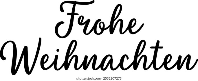 Frohe Weihnachten Schriftdesign. Frohe Weihnachten auf Deutsch Grußkarte