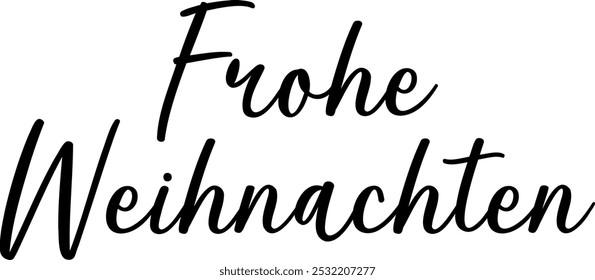 Frohe Weihnachten Schriftdesign. Frohe Weihnachten auf Deutsch Grußkarte