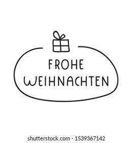 Frohe weihnachten it's merry christmas in german. Vector illustration for greeting card, stickers, t shirt, posters, flyers design. 