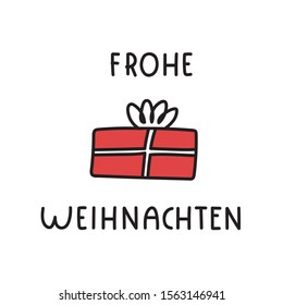 Frohe weihnachten it's merry christmas in german. Vector illustration for greeting card, stickers, t shirt, posters, flyers design. 