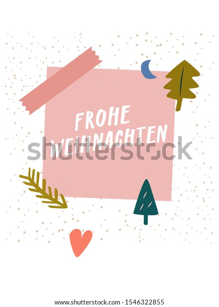 Frohe Weihnachten Merry Christmas Modern Greeting Stock Vector Royalty Free