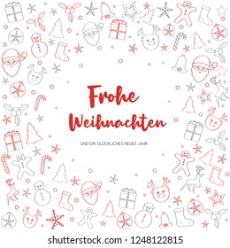 Frohe Weihnachten - translated from german to as Merry Christmas. Vector.