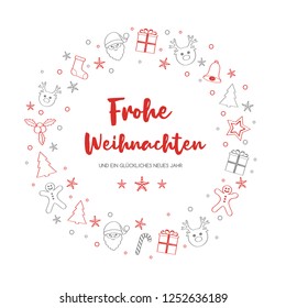 Frohe Weihnachten - translated from german to as Merry Christmas. Vector.