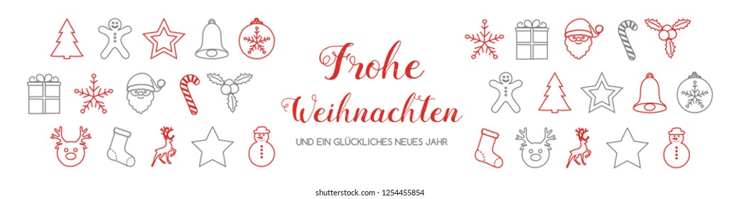 Frohe Weihnachten - translated from german to as Merry Christmas. Vector.