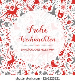 Frohe Weihnachten - translated from german to as Merry Christmas. Vector.