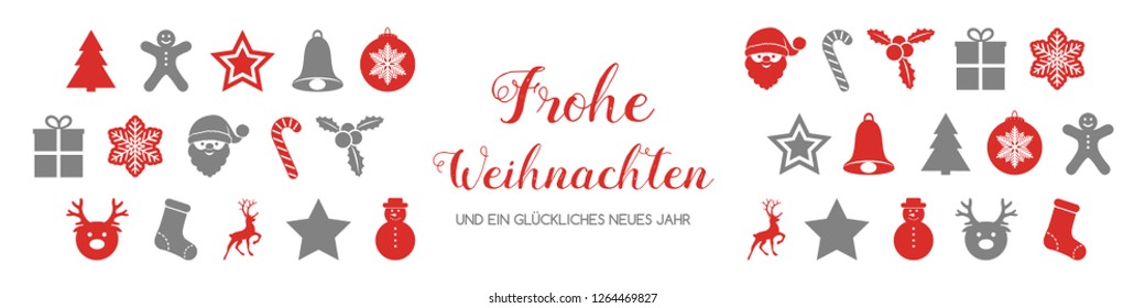 Frohe Weihnachten - translated from german to as Merry Christmas. Vector.