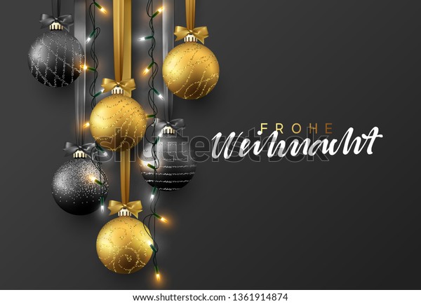 Frohe Weihnachten Translation Merry Christmas Christmas Stock Vector Royalty Free 1361914874