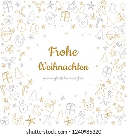 Frohe Weihnachten und Gluckliches Neues Jahr - german Christmas wishes. Vector.