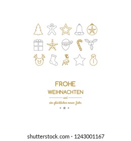 Frohe Weihnachten und Gluckliches Neues Jahr - german Christmas wishes. Vector.