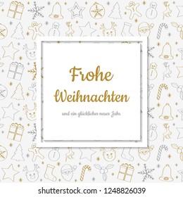 Frohe Weihnachten und Gluckliches Neues Jahr - german Christmas wishes. Vector.