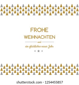 Frohe Weihnachten und Gluckliches Neues Jahr - deseos de Navidad alemanes. Vector.