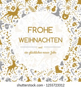 Frohe Weihnachten und Gluckliches Neues Jahr - german Christmas wishes. Vector.