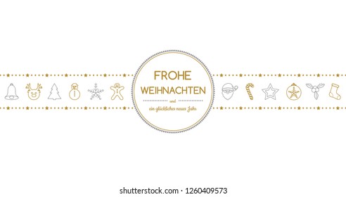 Frohe Weihnachten und Gluckliches Neues Jahr - german Christmas wishes. Vector.