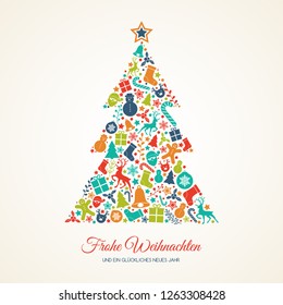 Frohe Weihnachten und Gluckliches Neues Jahr - german Christmas wishes. Vector.