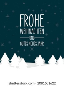 Frohe Weihnachten und gutes Jahr. Deutsch. Übersetzung: Frohe Weihnachten und glückliches neues Jahr.