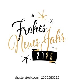 Frohes neues Jahr 2025, Happy new year 2025 in german