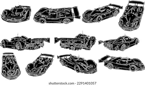 "From Front to Back: Complete Set of Vector Car Illustrations"
"Rev Up Your Wall Decor: Vector Art of Sports Cars in Action"
"Sporty and Stylish: Vector Car Sketches from All Angles"