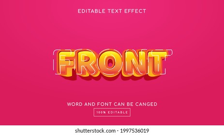 Front 3D editable text effect template