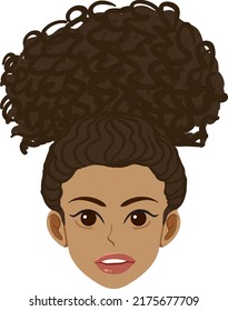 Front of afro woman isolated illustration