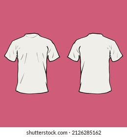 Delante y detrás de camiseta limpia. Plantilla para la impresión de arte.