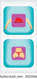Front and back for a condom box, sexy promise
