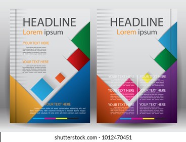 Front and back cover of modern business Abstract vector modern layout flyers brochure / design templates / annual report / booklet stationery with orange,white image size a4 CMYK Vector illustration