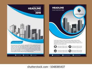 Front and back cover of a modern business brochure layout or flyer template, poster, magazine, annual report, book, booklet. Size A4 Vector illustration