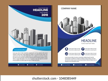 Front and back cover of a modern business brochure layout or flyer template, poster, magazine, annual report, book, booklet. Size A4 Vector illustration