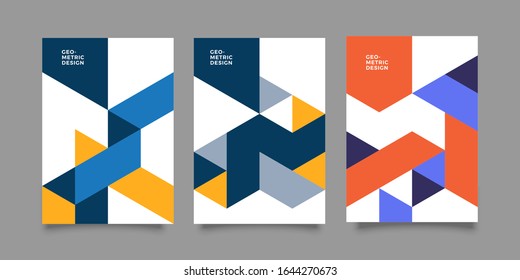 Front and back cover of a modern business brochure layout or flyer template, poster, magazine, annual report, book, booklet  with geometric shape