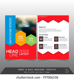 Front and back cover of a modern business brochure layout or flayer template, Layout, brochure, template, flayer, magazine, cover design for annual report, can use for business or your event