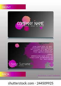 A front and back design of a business card template
