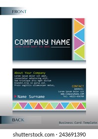 A front and back design of a card template 