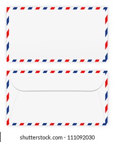 Front and back of envelope on white