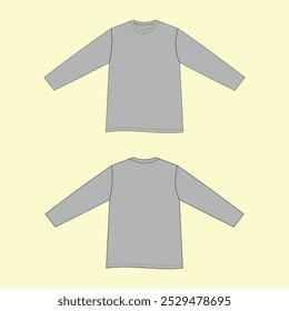 front back long sleeve mockup illustration
