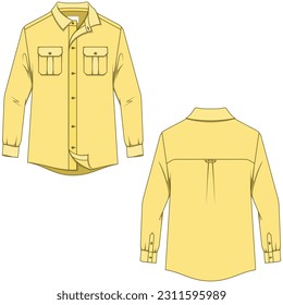 Front and back long sleeve shirt mockup vector design