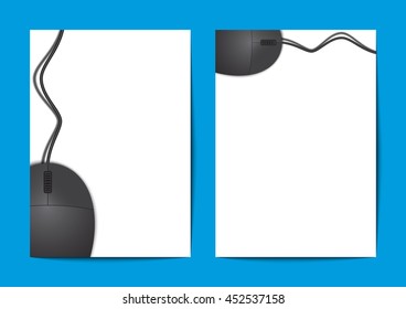 Front and Back Mouse Template Design Vector Illustration